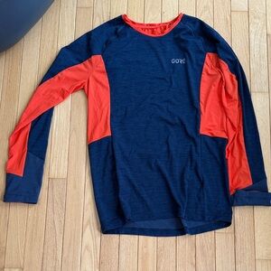 GORE Navy and Reddish-orangish Long Sleeve Shirt